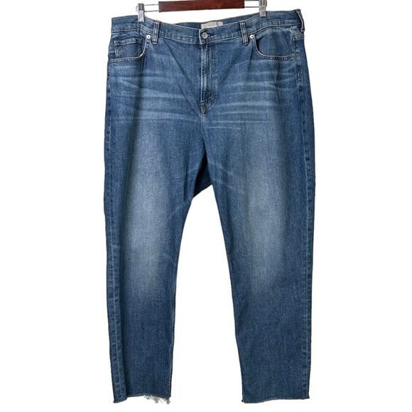 Everlane The Curvy Cheeky Jean Size 35 Women's High Rise Straight Leg Raw Hem - Picture 1 of 16